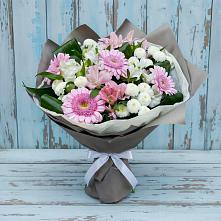 Букет цветов из:  Герберы, Альстромерии и Хризантемы в Воскресенском