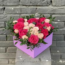 Цветочная композиция из Розы в коробке #REPLACE_PRED# Воскресенском