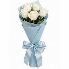 Букет 5 Белых роз Проуд в Воскресенском