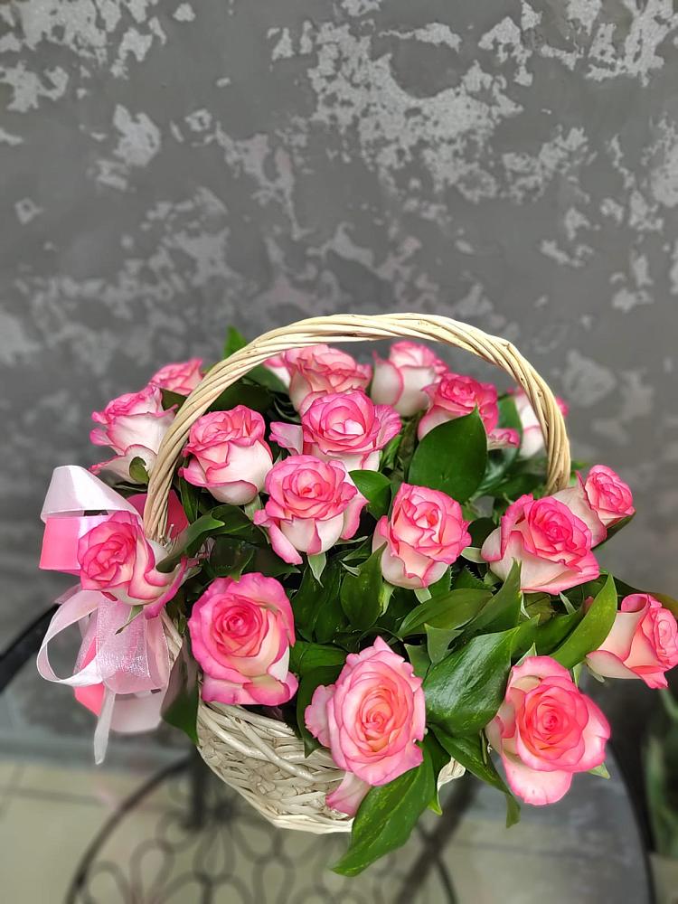 Цветочная композиция из Розы в корзине в Воскресенском