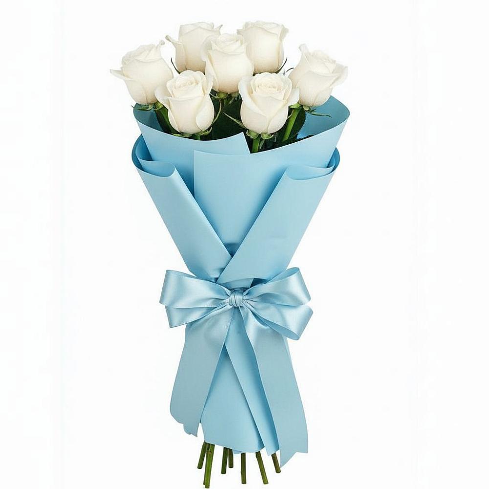 Букет 7 белых роз Проуд в Воскресенском