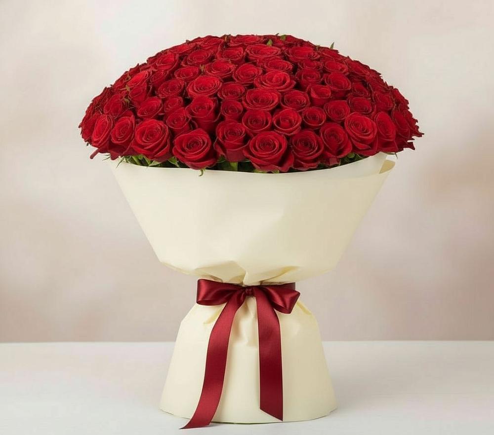 Букет 101 Красная роза Милано в Воскресенском