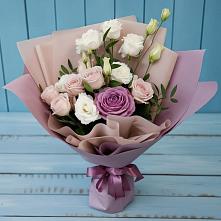 Букет цветов из:  Розы и Лизиантусы в Воскресенском