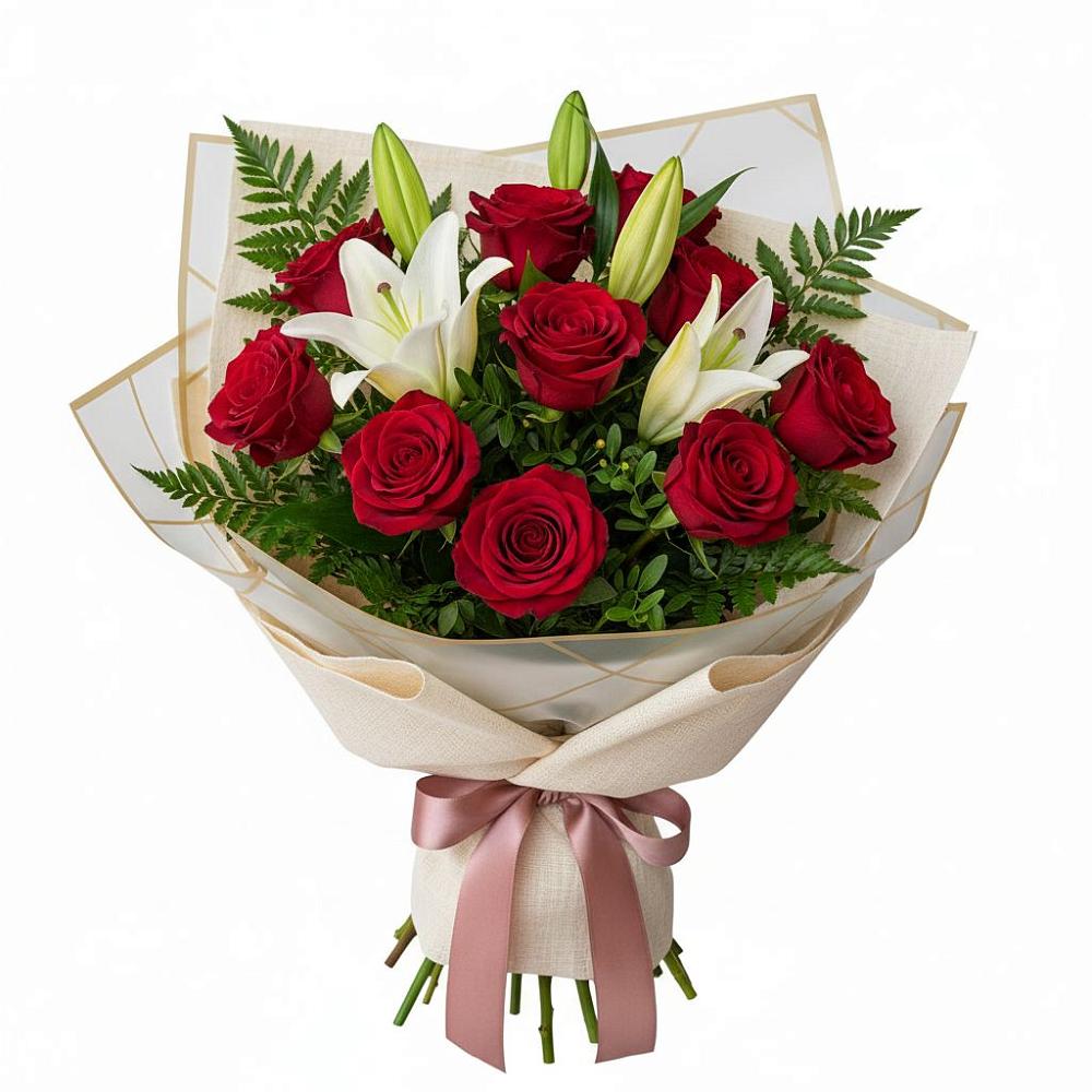 Букет цветов из: Лилии и Розы в Воскресенском