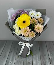 Букет цветов из:  Розы, Герберы и Хризантемы в Воскресенском