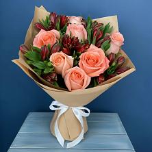 Букет цветов из:  Розы и Альстромерии в Воскресенском