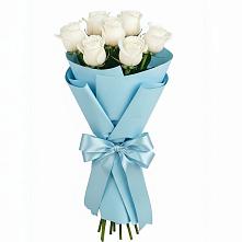 Букет 7 белых роз Проуд в Воскресенском