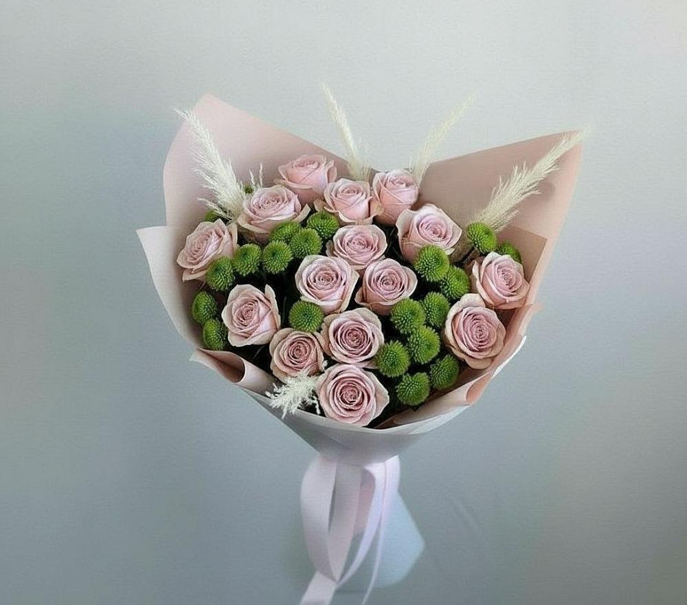 Букет цветов из: Розы и Хризантемы в Воскресенском