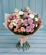 Букет цветов из:  Хризантемы, Розы и Альстромерии #REPLACE_PRED# Воскресенском