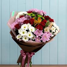 Букет цветов из:  Розы, Хризантемы и Альстромерии в Воскресенском