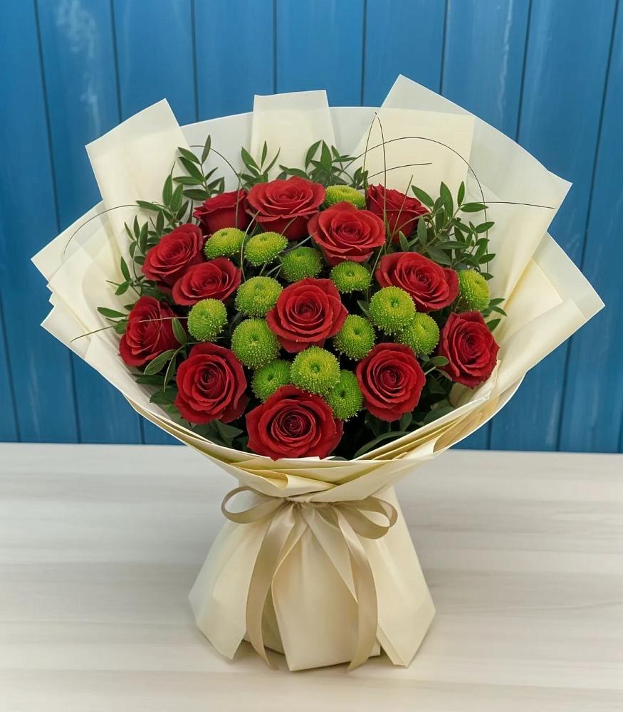 Букет цветов из: Розы и Хризантемы в Воскресенском