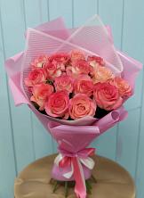 Букет 15 Розовых роз Равель в Воскресенском